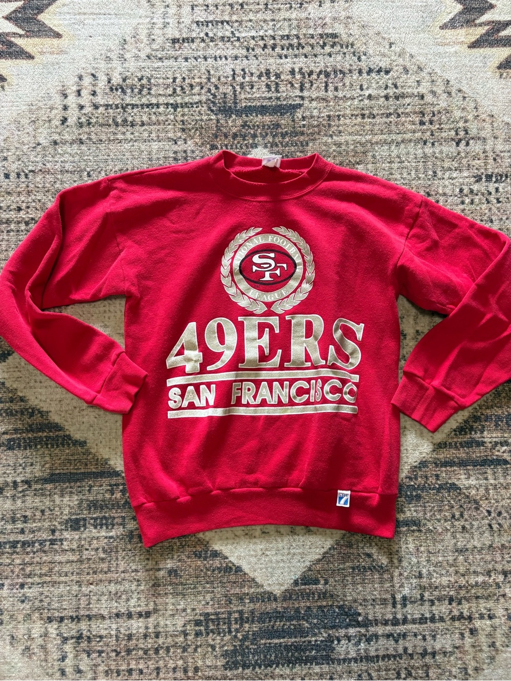 Vintage Logo 7 San Francisco 49er’s Made In USA Red Crewneck Size XS